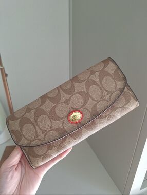 Coach  Peyton Signature Slim Envelope With Pouch Wallet
